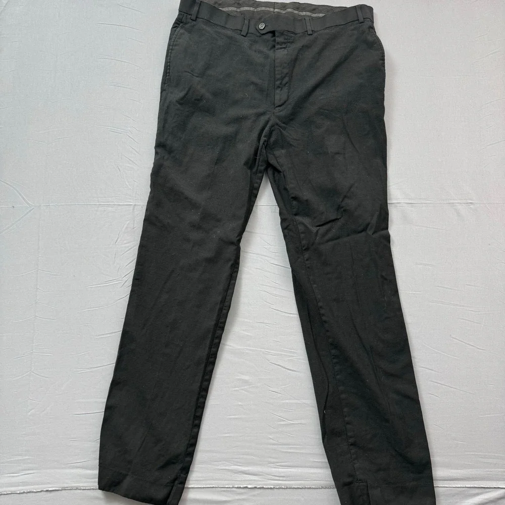 Lauren Ralph Lauren Mens Black High Performance Wool Dress Pants 38W x 34L